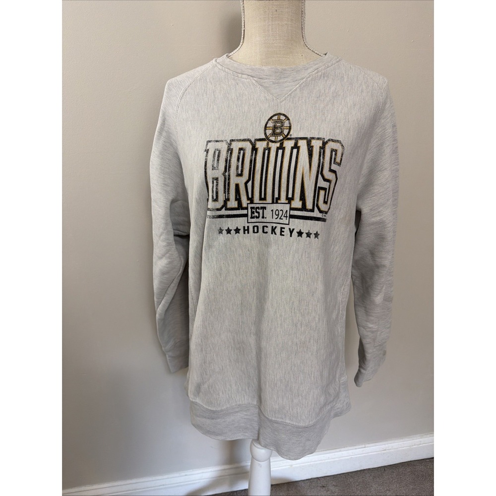 Vtg NHL Gray Crew Neck Boston Bruins Sweatshirt No Tag M/L?